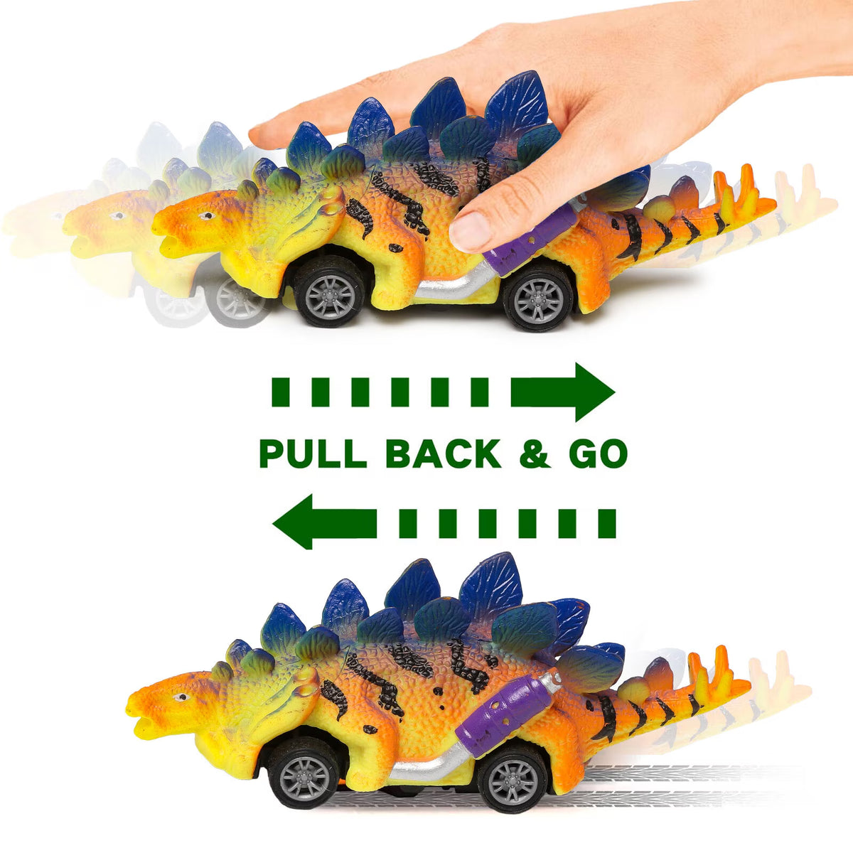 Carsky Dinosaur Toys, Boy Toys Car Ages 2 3 4 5 6, Dinosaur Pull Back Car 6 PCS for Toddlers Kids Boys Toys Ages 2-6 Years Old,Birthday Gifts.