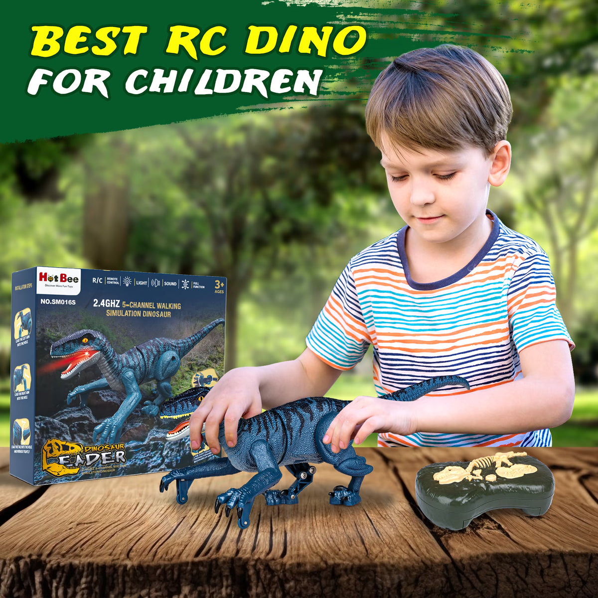 Carsky Remote Control Dinosaur Toys for Boys 3-5, Dinosaur Kids Toys 5-7, 2.4G Robot Dinosaur Toys, Electronic Dinosaur Walking, Roaring, Tail Wagging, Boys Birthday Christmas Toy Gifts