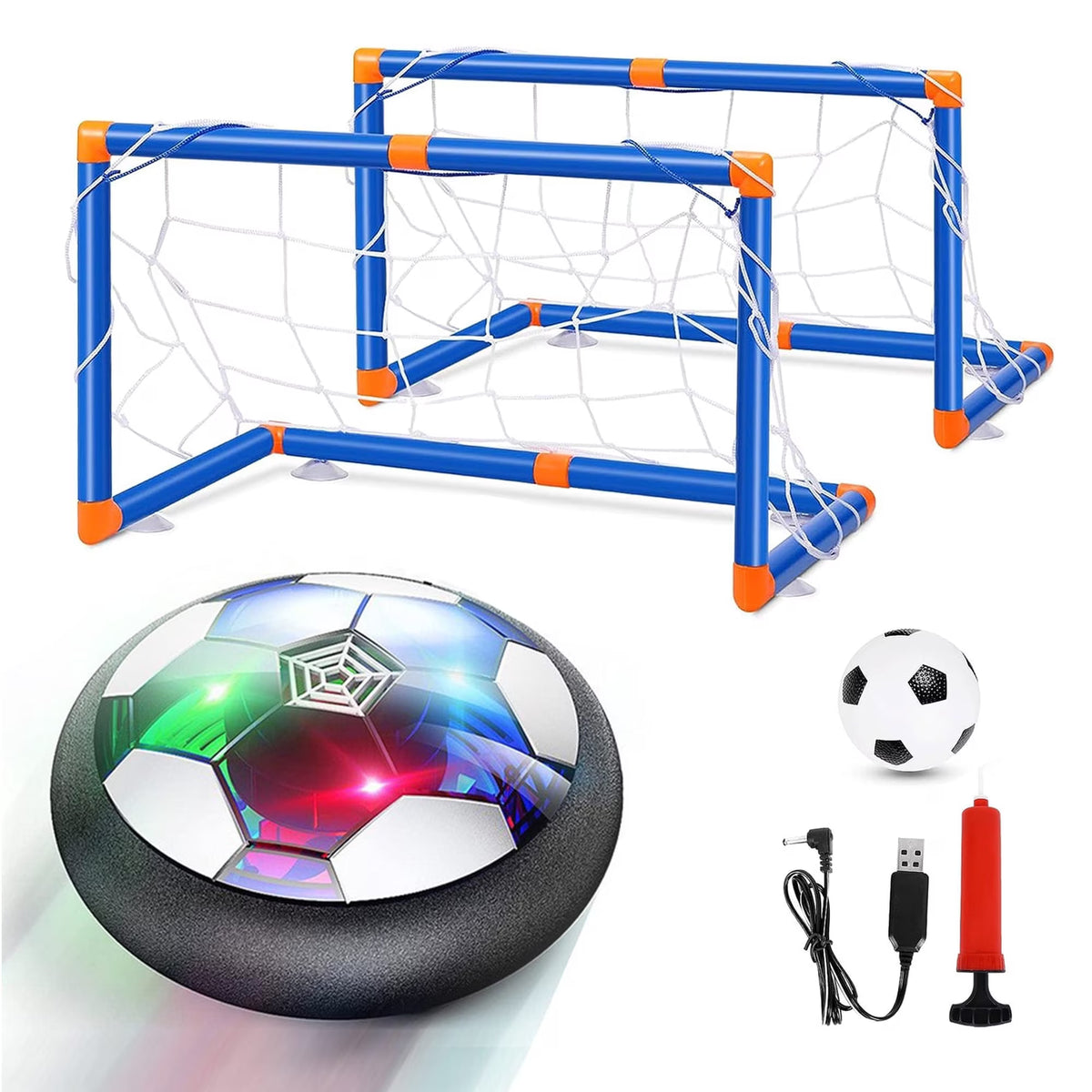 Carsky Hover Soccer Ball Set with 2 Goals, LED Rechargeable Indoor/Outdoor Games Toys for Kids Boy Girls
