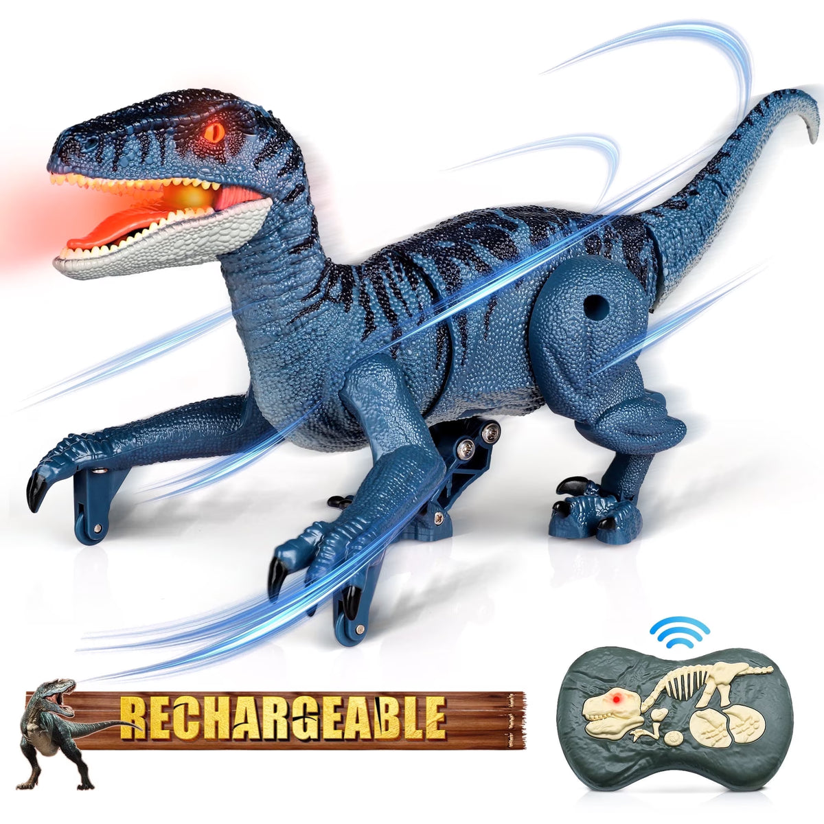 Carsky Remote Control Dinosaur Toys for Boys 3-5, Dinosaur Kids Toys 5-7, 2.4G Robot Dinosaur Toys, Electronic Dinosaur Walking, Roaring, Tail Wagging, Boys Birthday Christmas Toy Gifts