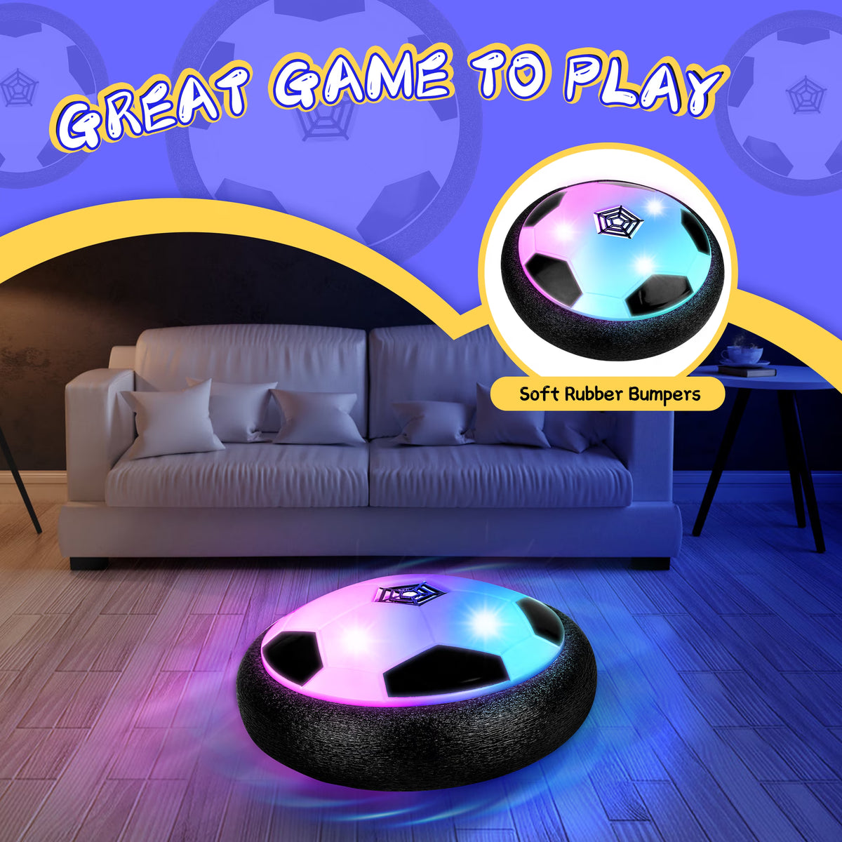 Carsky Hover Soccer Ball, 2 Pack Light Up LED Soccer Ball Toys, Safe For Indoor Play,Christmas Birthday Gifts for 3 4 5 6 7 8+ Year Old Boys and Girls